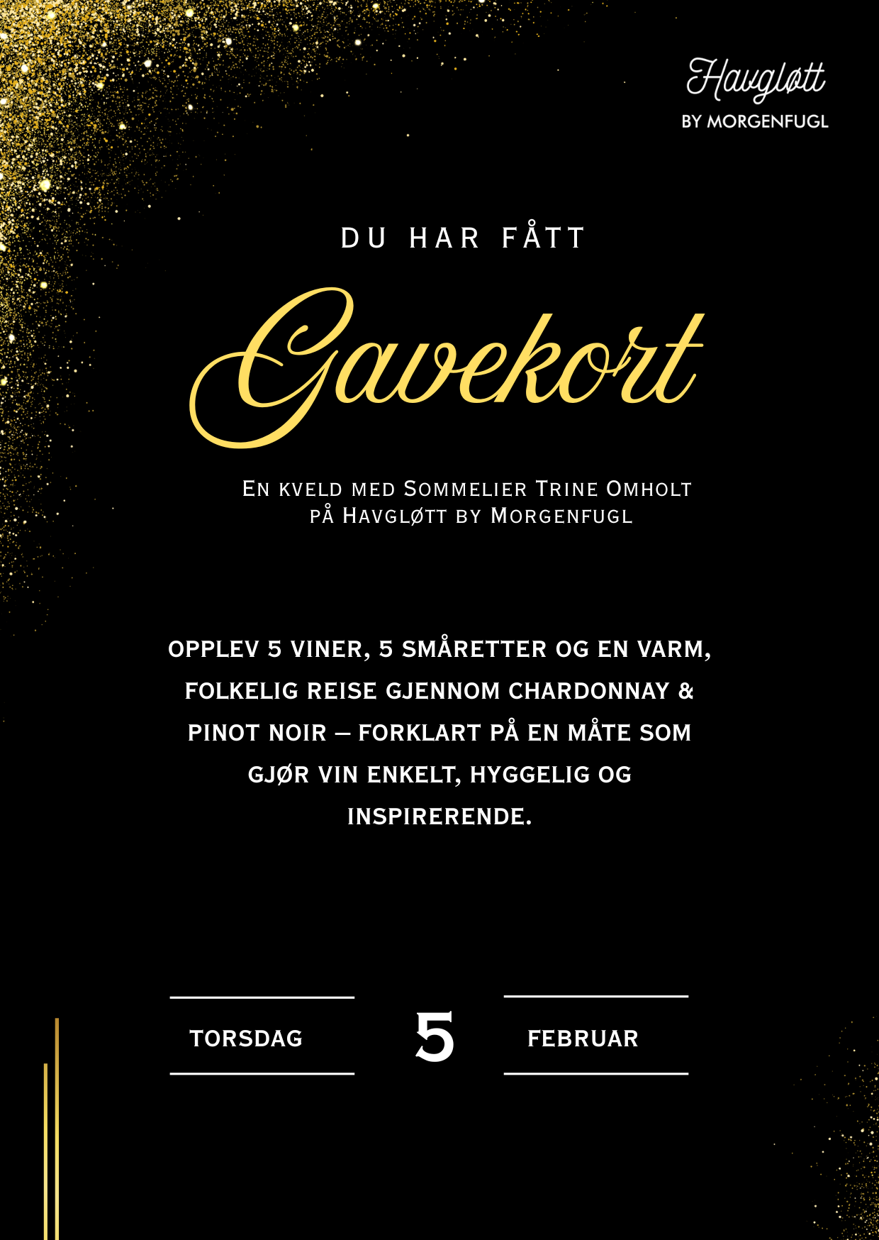 5.februar 2026 - Verdens beste druer, en kveld med Chardonnay & Pinot Noir - med Sommelier Trine Omholt